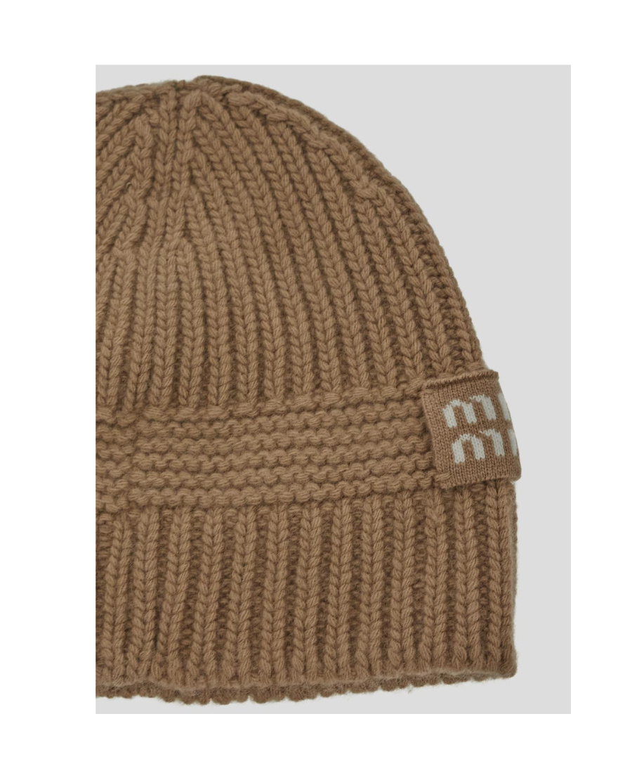 Miu Miu Knitting Hat In Brown