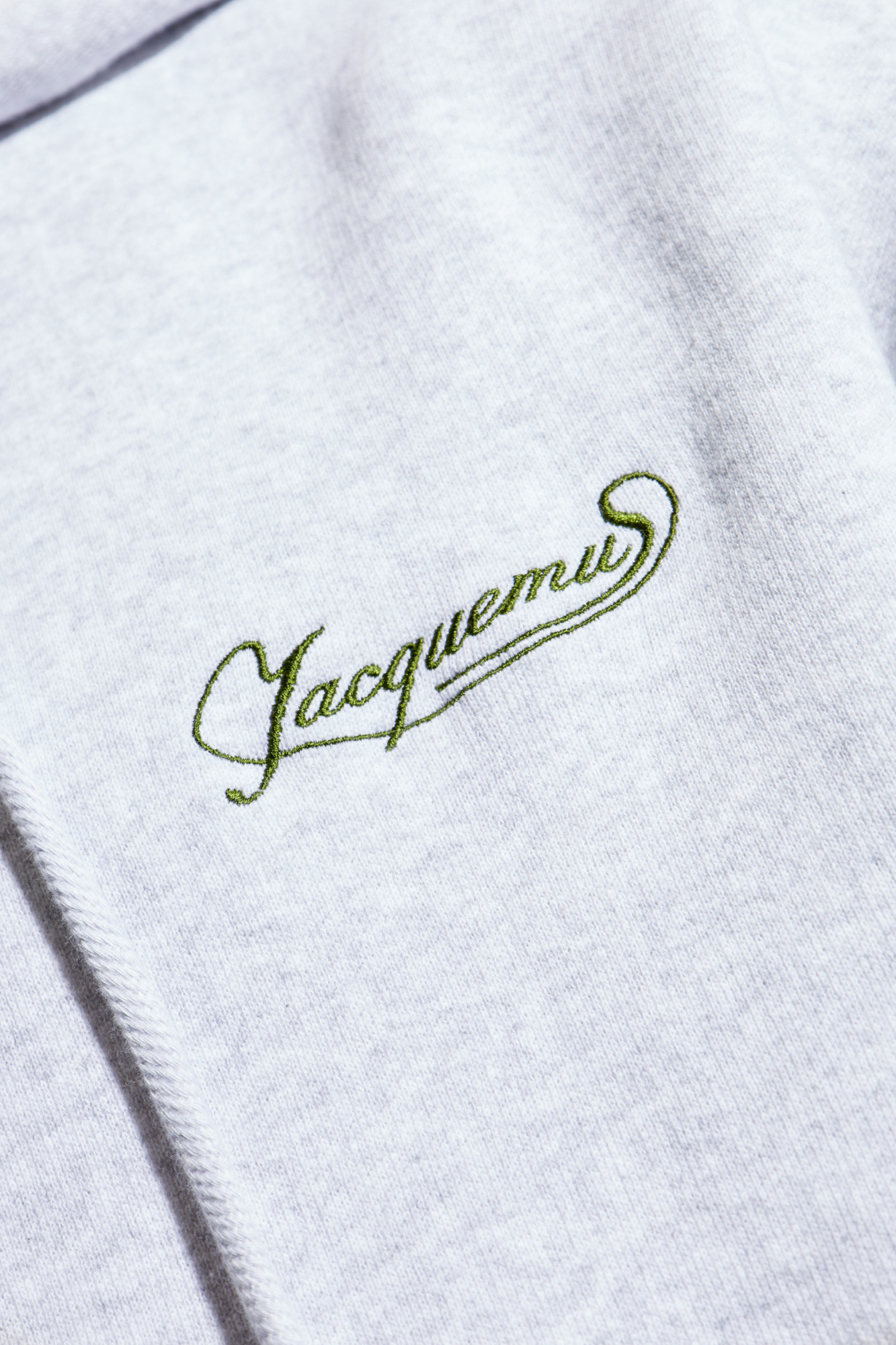 Jacquemus The Corto Logo Embroidered Cotton Fleece Hoodie In White