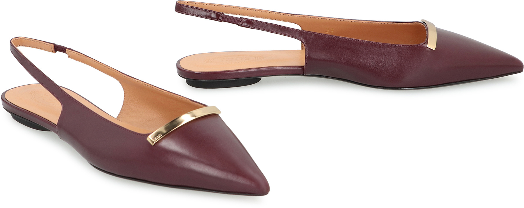 Tod's Pointed Flat Sandals In Red