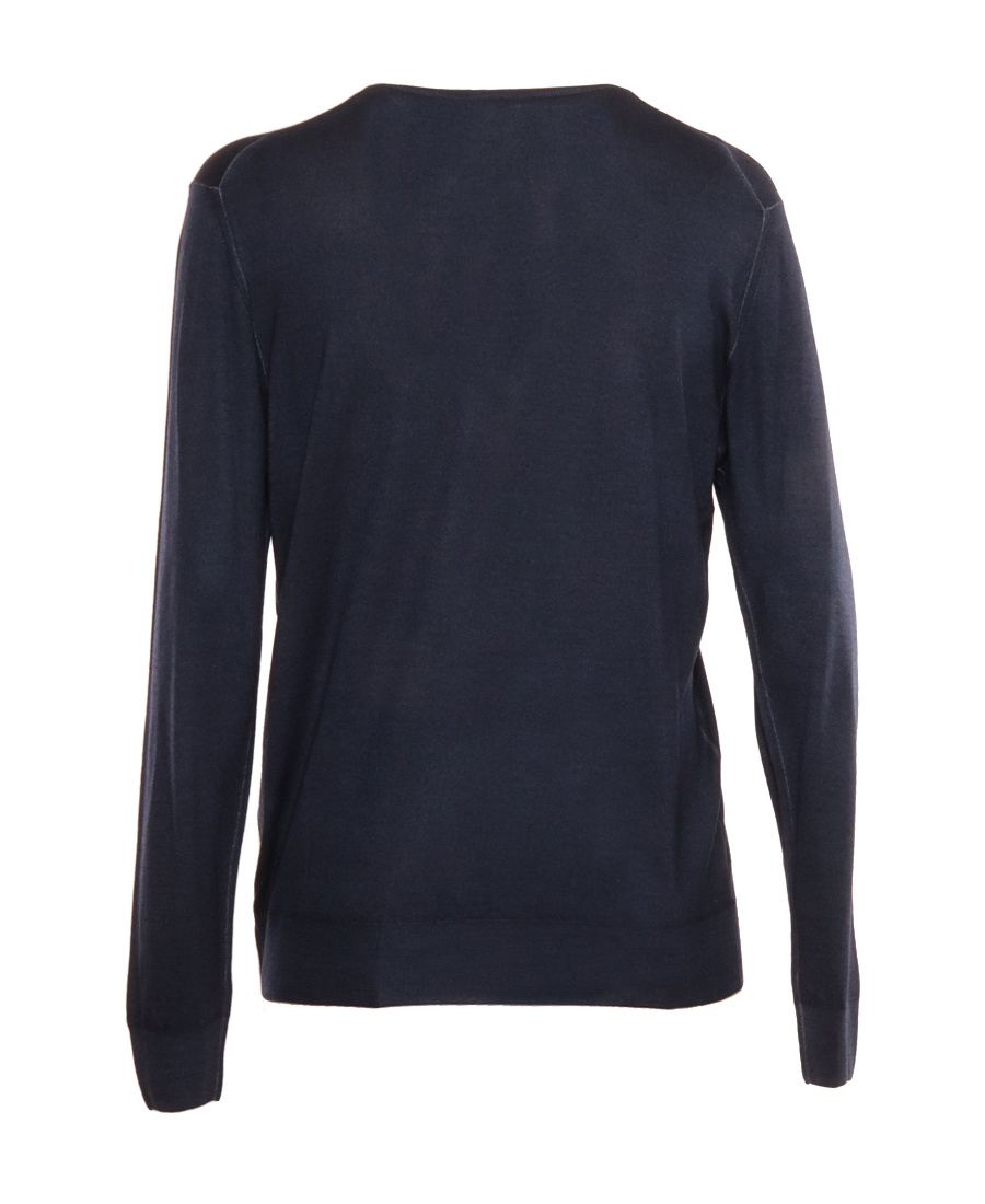 Fedeli Long-sleeved V-neck Knitted Sweater In Black