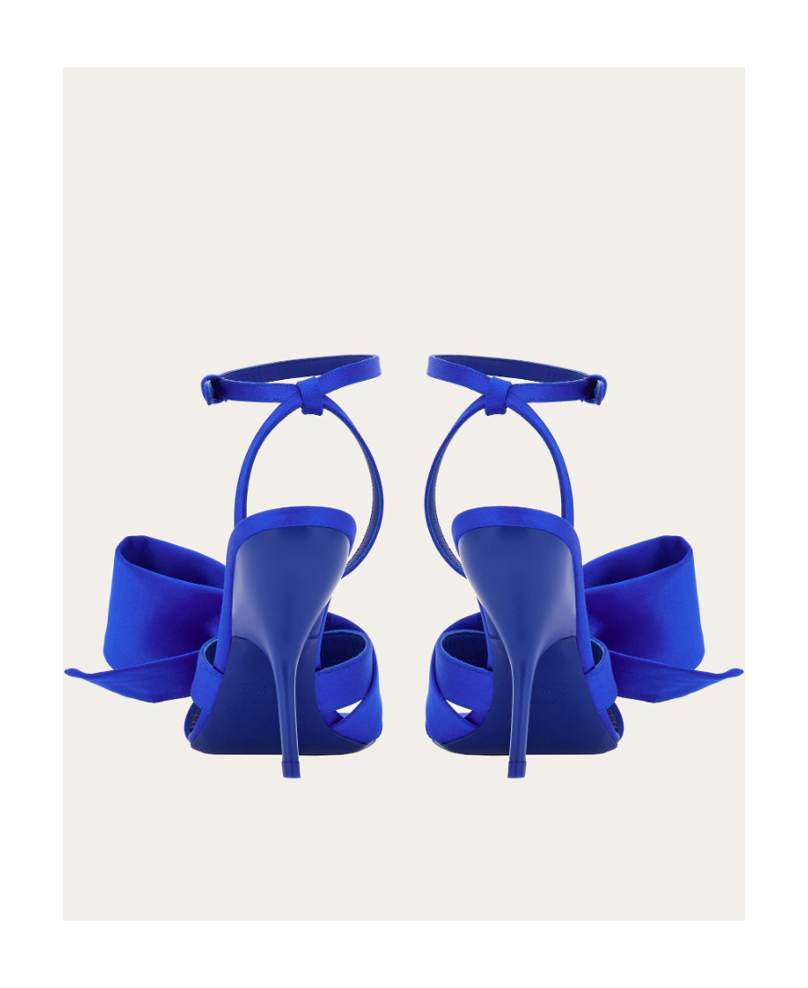 Ferragamo Helena Bow Ankle-strap Sandals In Blue