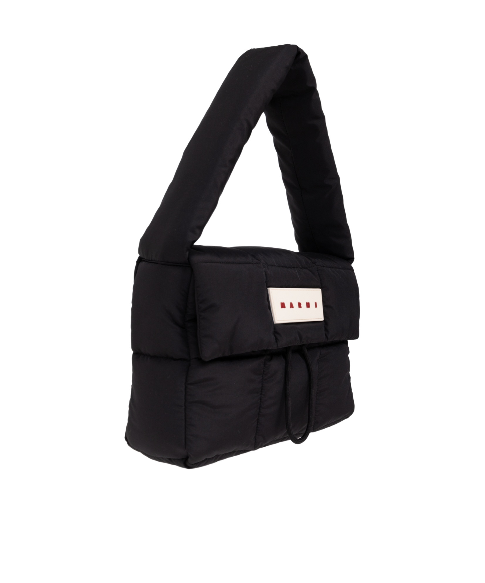 Marni Logo Patch Padded Shoulder Bag In Black