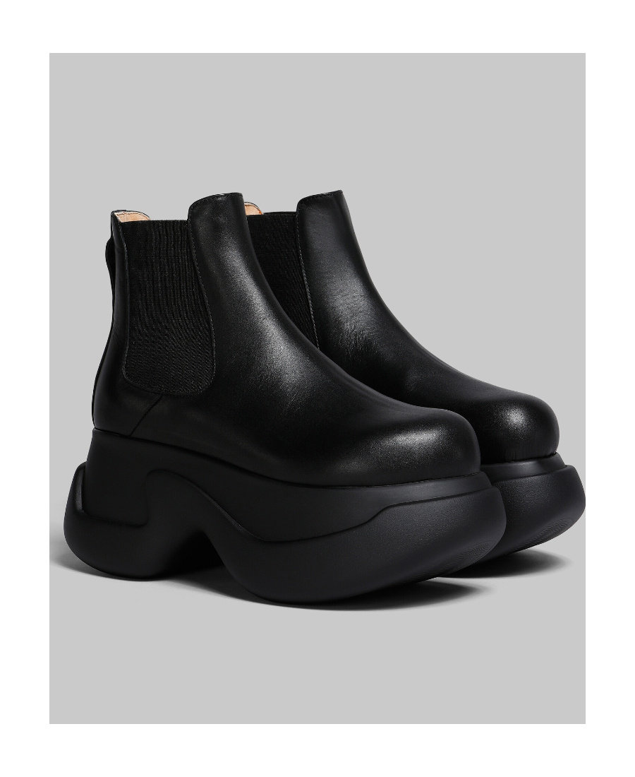 Marni 80mm Leather Ankle Boots In Black