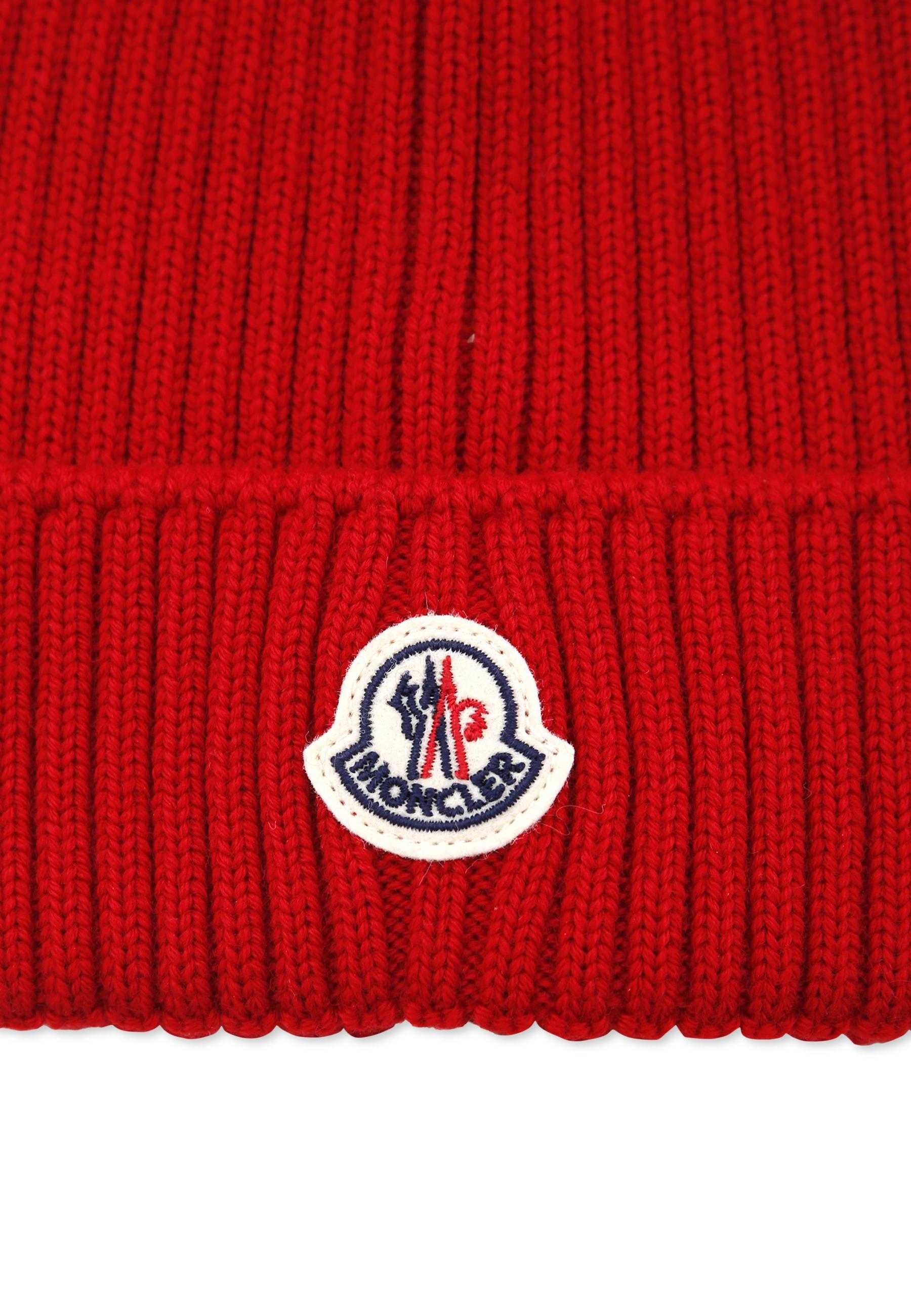 Moncler Wool Beanie In Red