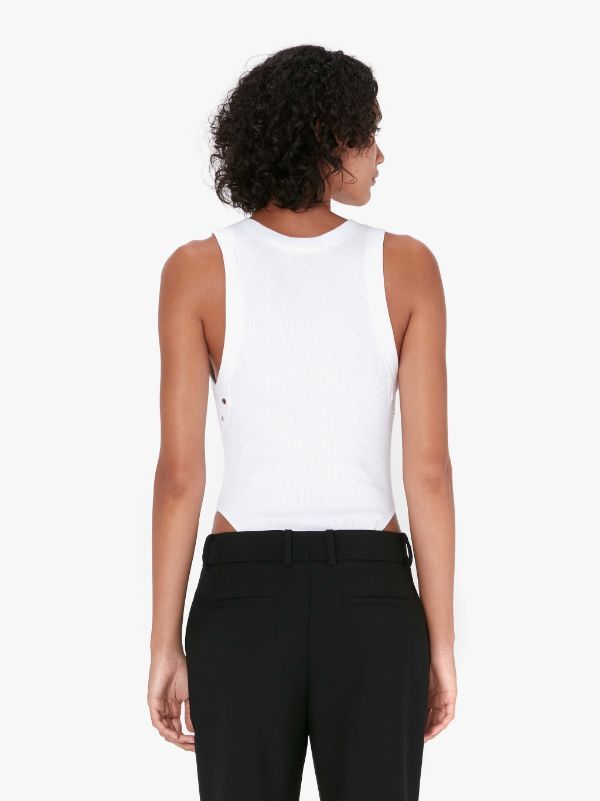 Jw Anderson Low Scoop-neck Bodysuit In White