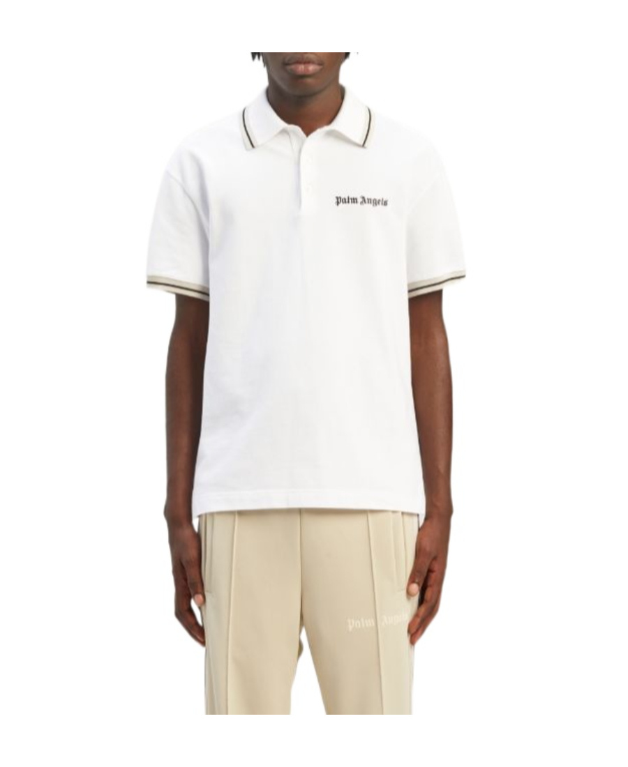 PALM ANGELS LOGO-PRINT COTTON POLO SHIRT