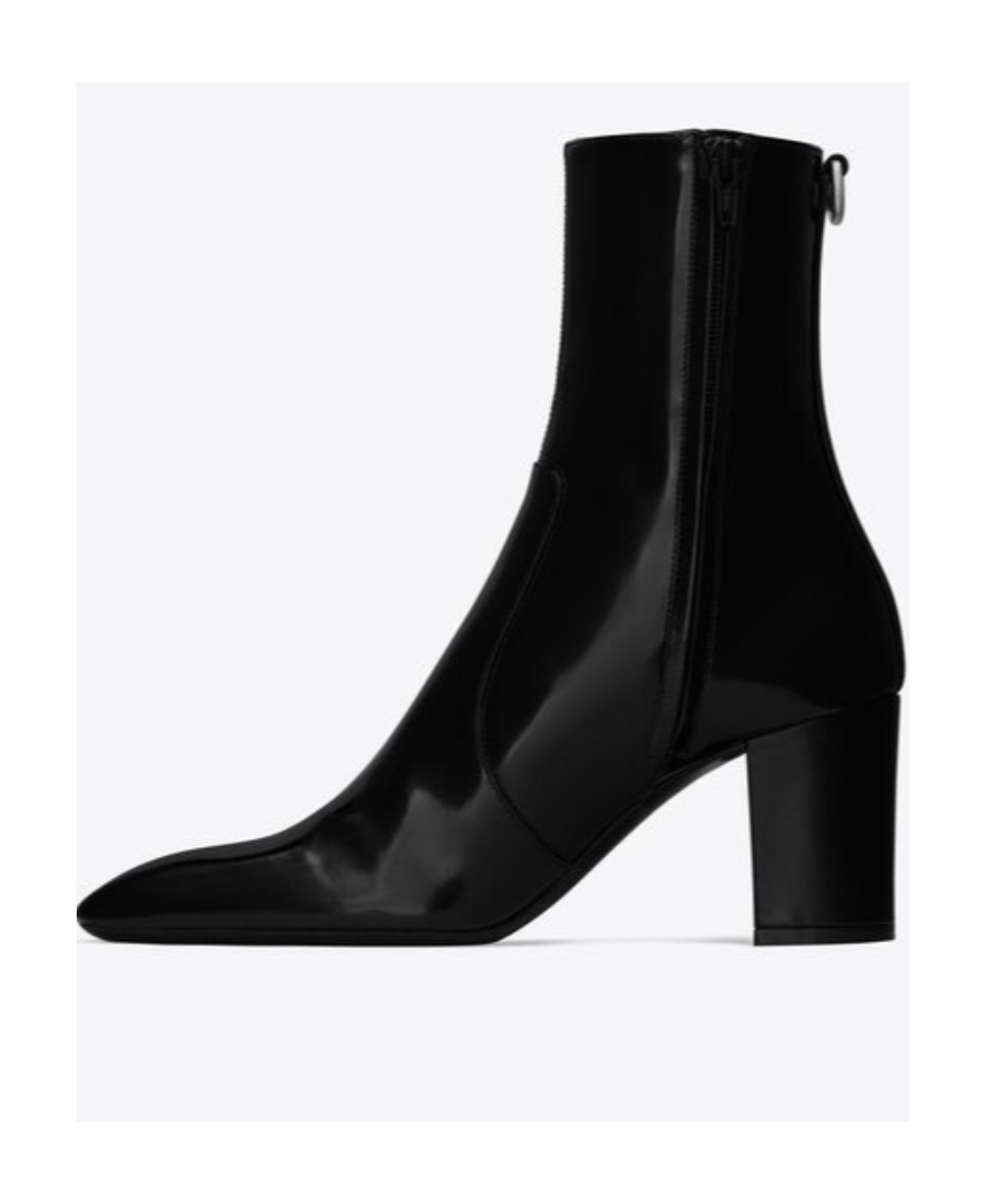 SAINT LAURENT BETTY BOOTIES IN GLAZED LEATHER