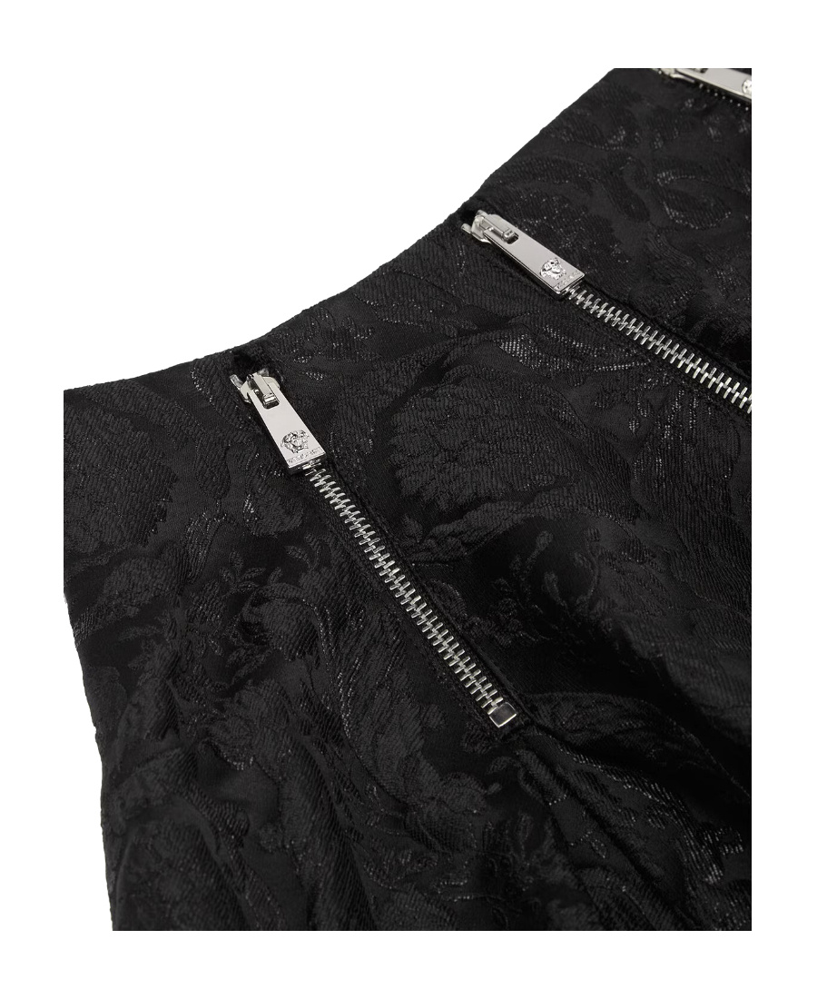 Versace Barocco Cloquet Miniskirt In Black