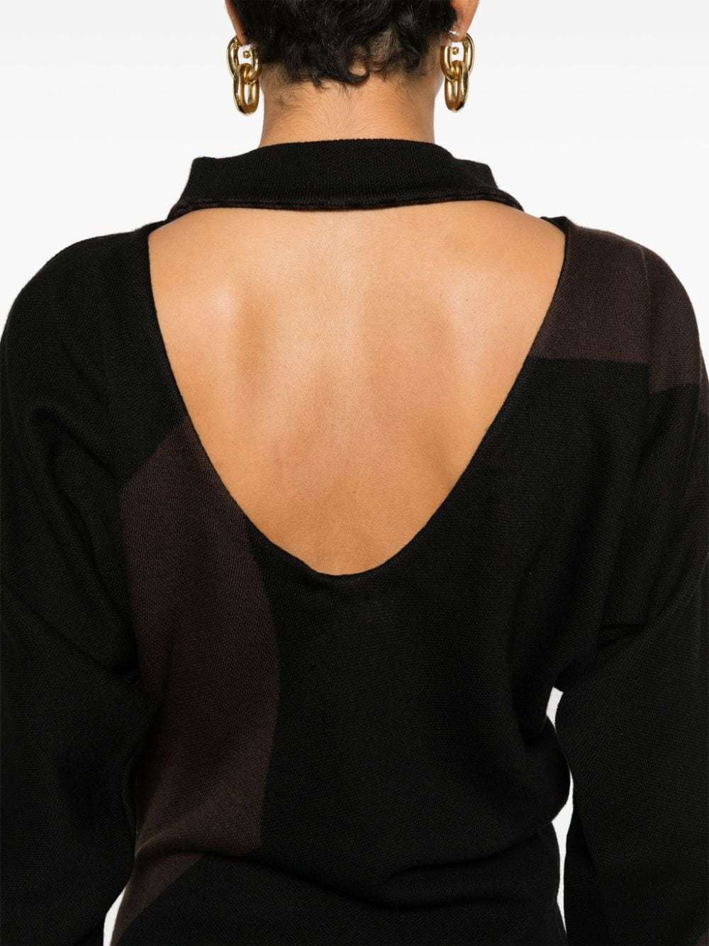Philosophy Di Lorenzo Serafini Scoop Back Long Knitted Dress In Black