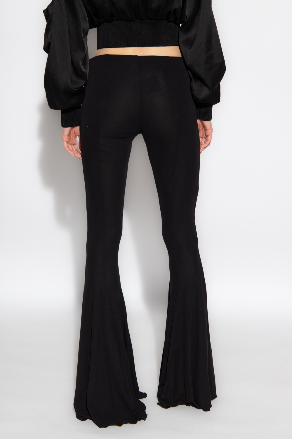 Blumarine Mid-rise Flared Trousers In Black