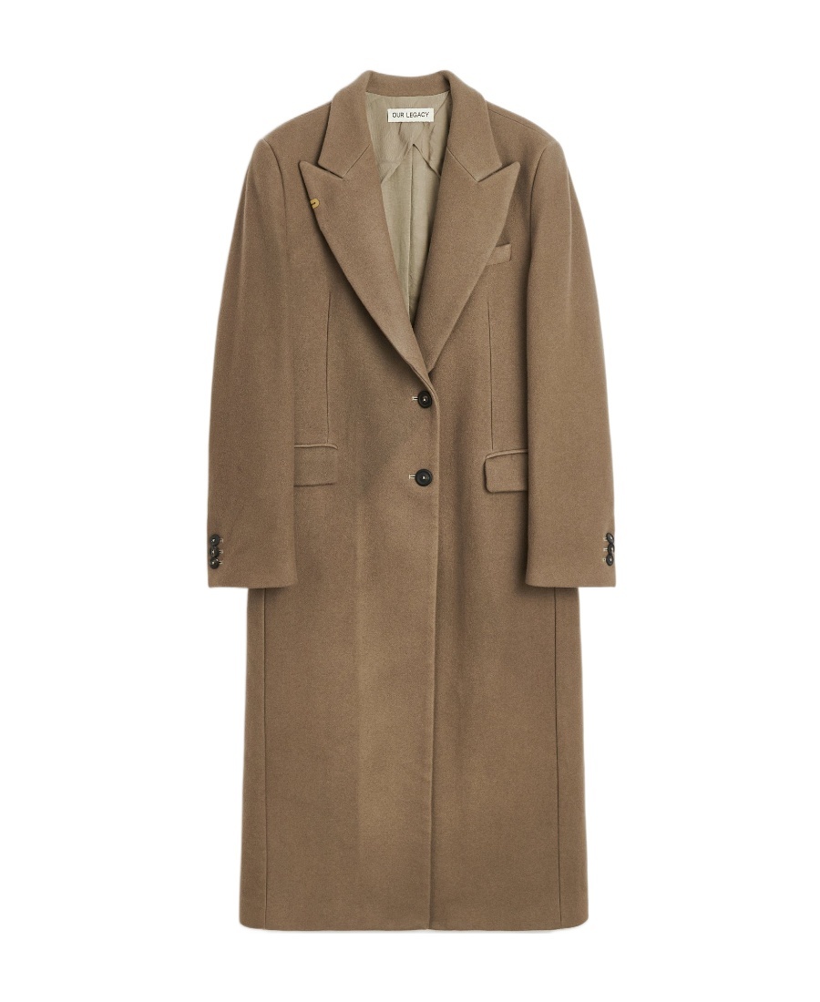 Our Legacy Single-breasted Wool Coat In Brown