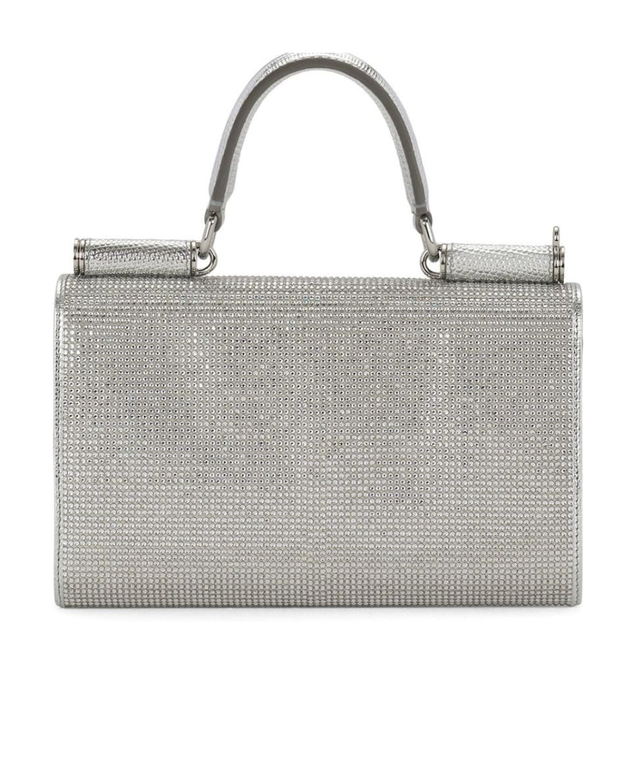 Dolce & Gabbana Kim Dolcegabbana Crystal-embellished Logo Mini Bag In Gray