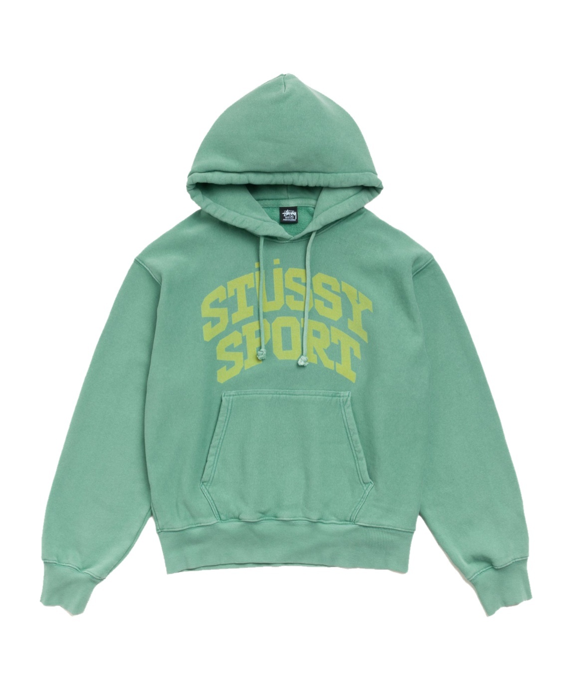 Stussy Block Sport Hoodie Garment Dyed In Green
