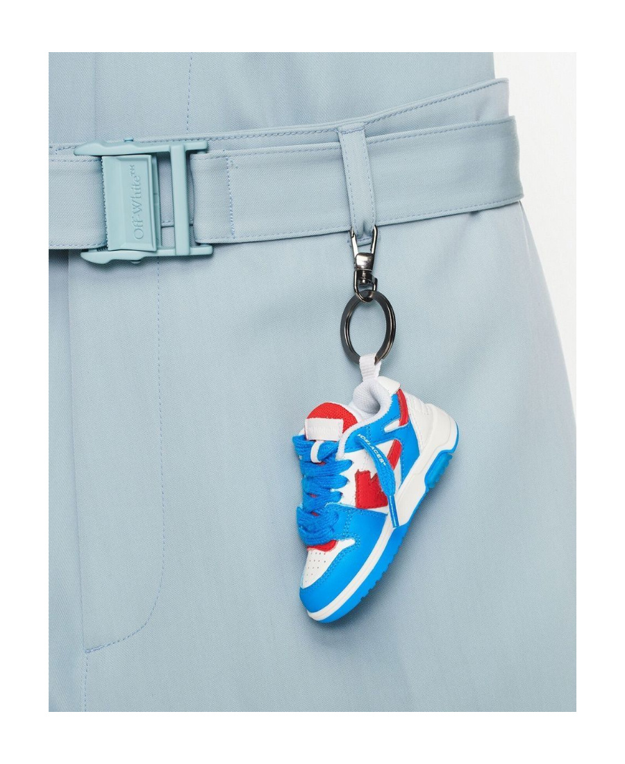 Off-white Ooo Sneaker Keyring In Blue