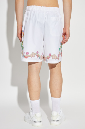 Versace Printed Shorts In White