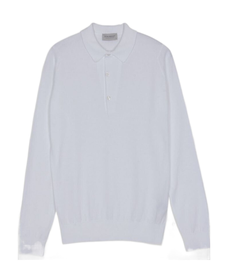John Smedley Bradwell Long-sleeve Polo Shirt In White