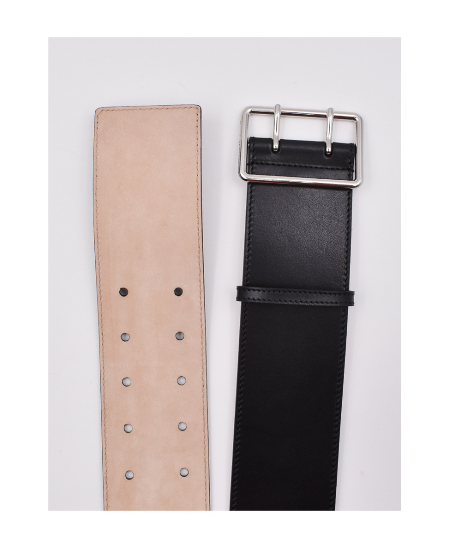 Alexander Mcqueen Wide Military Belt In Black