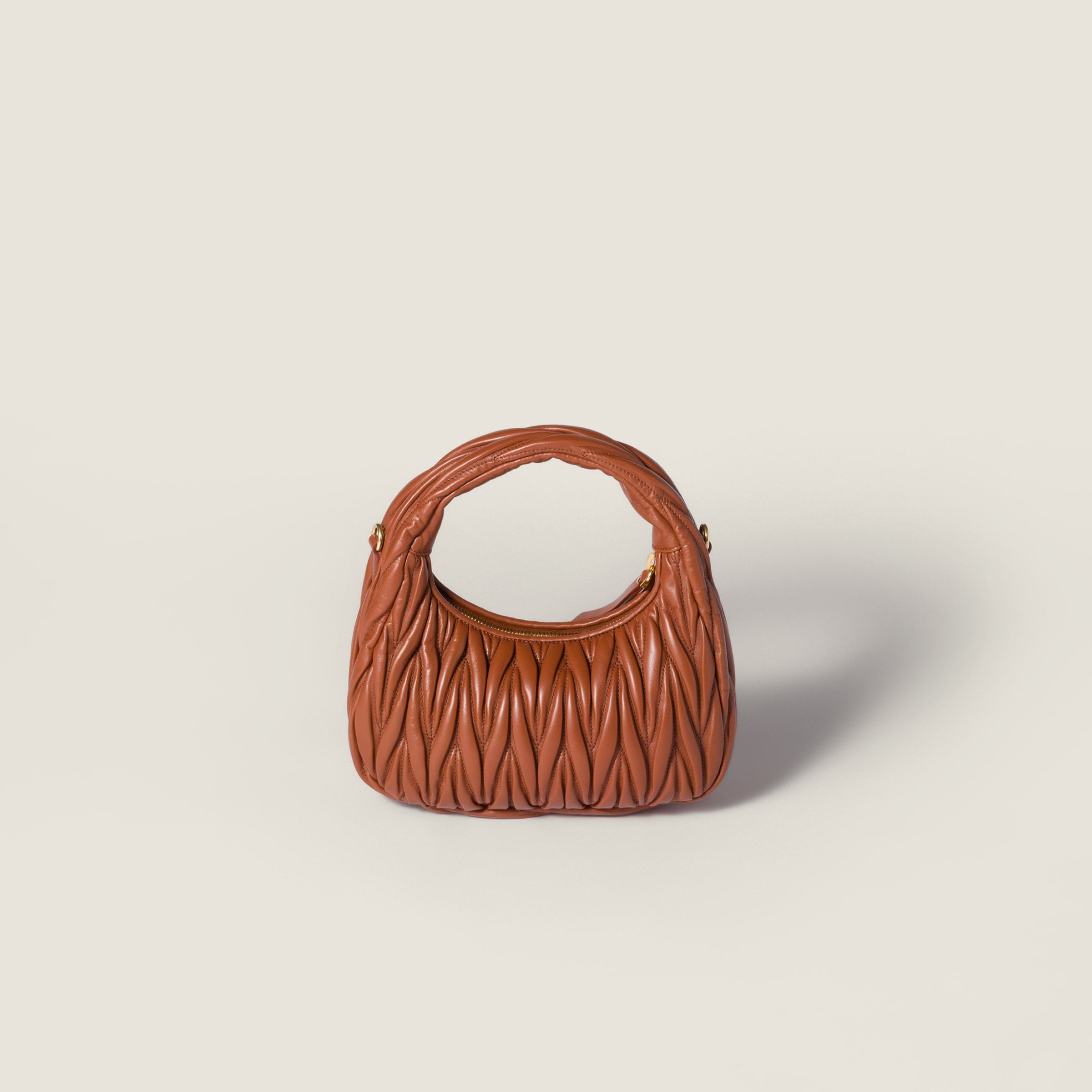 Miu Miu Wander Matelassé Nappa Leather Hobo Bag
