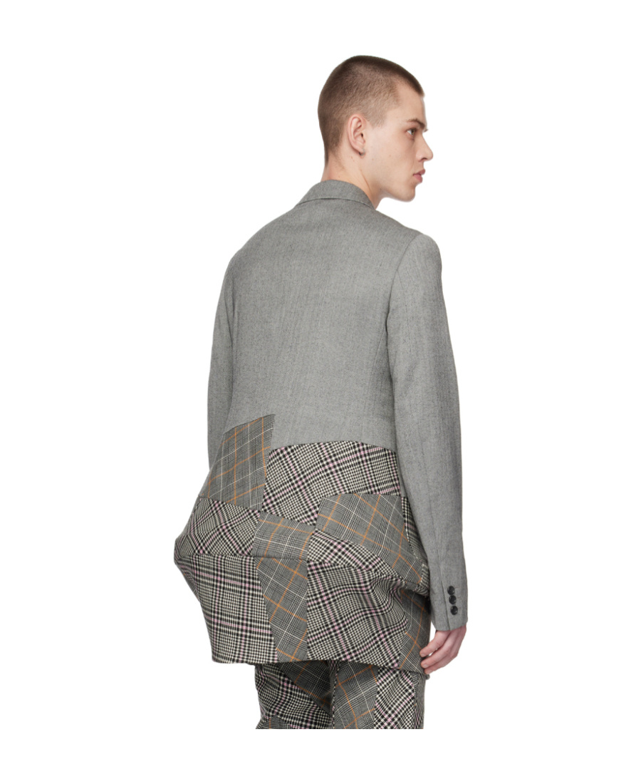 Comme Des Garçons Crinoline Long-sleeved Suit Jacket In Gray