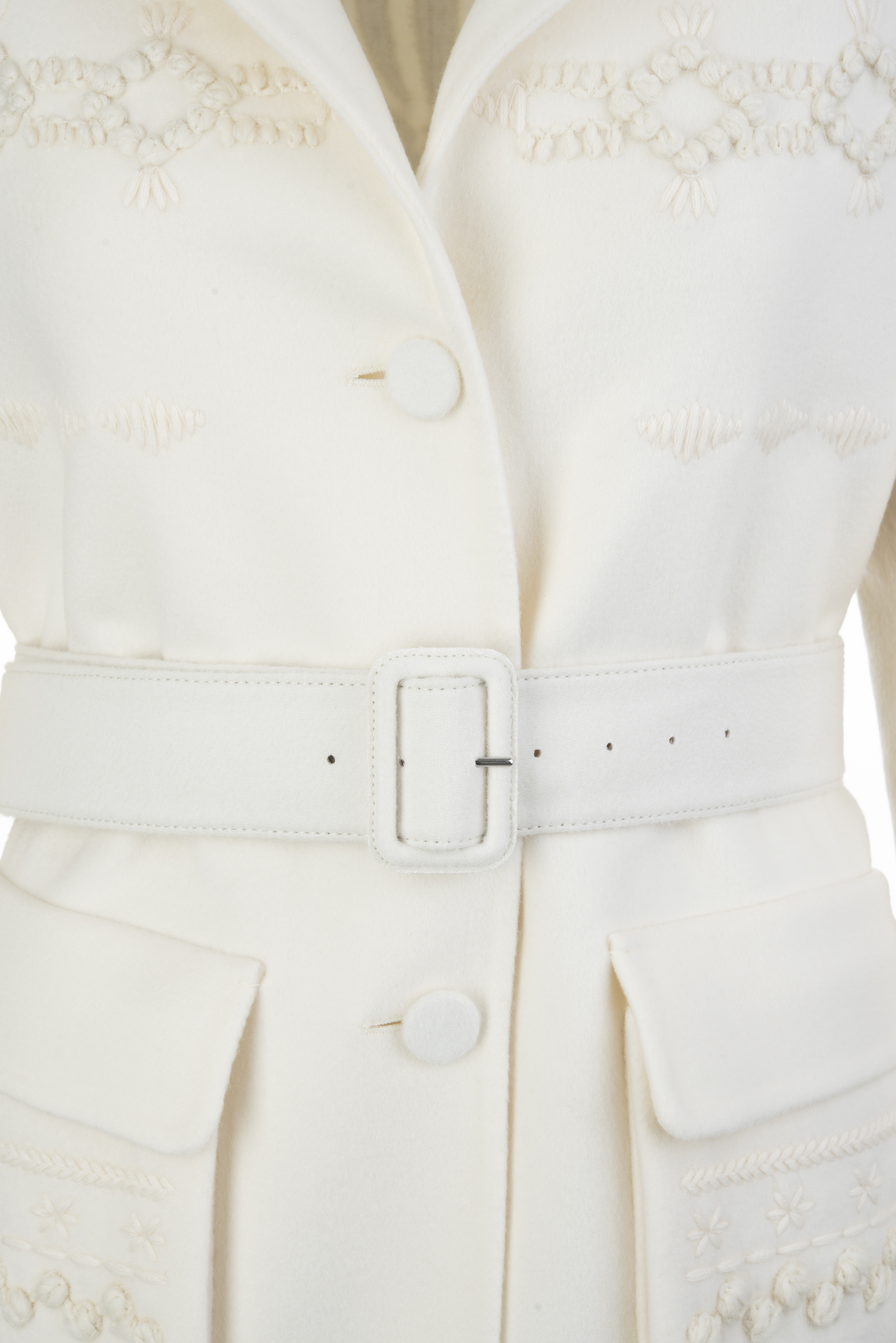 Ermanno Scervino Embroidered Wool Jacket In White