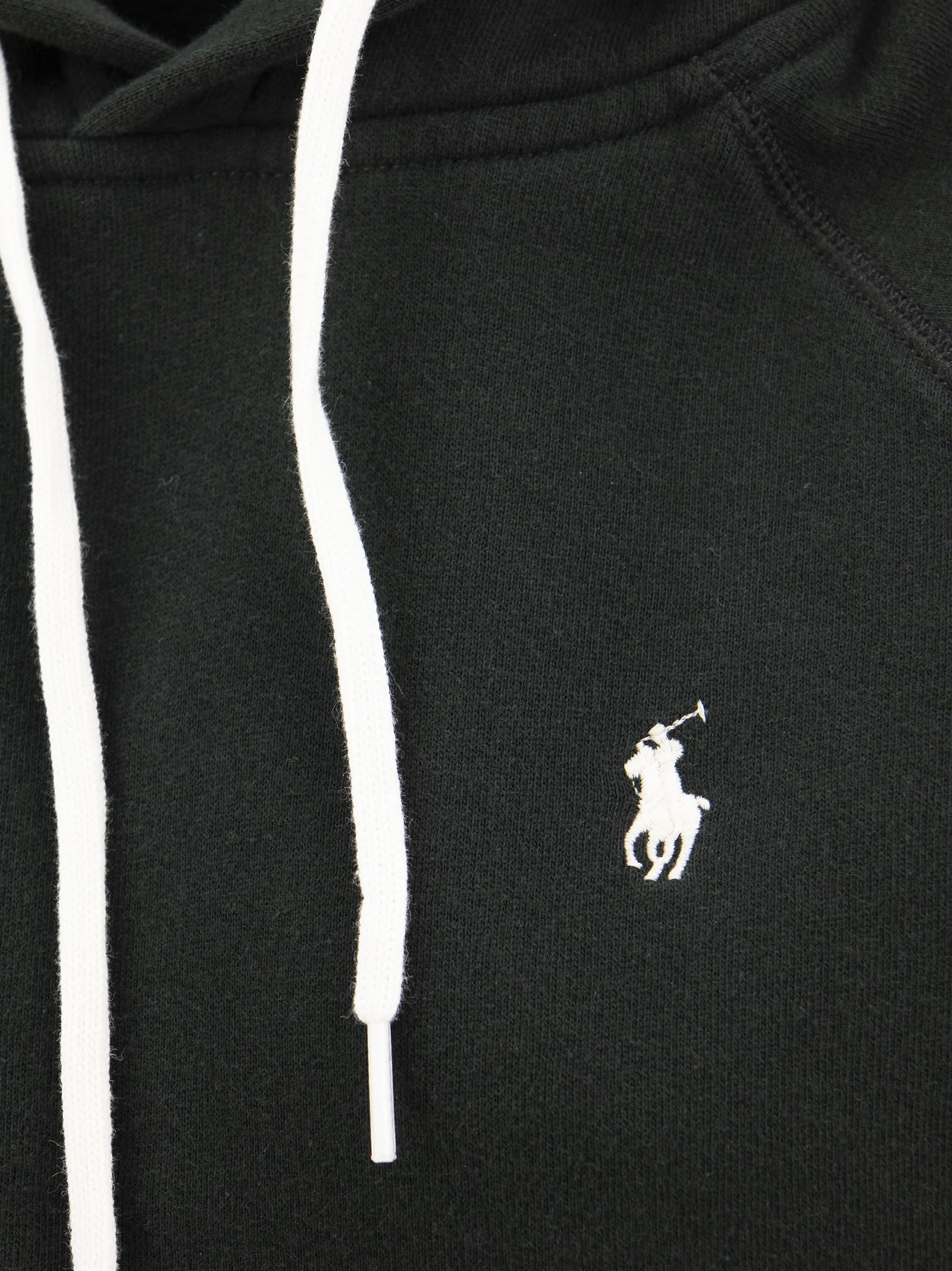 Polo Ralph Lauren Polo Pony Drawstring Hoodie In Black