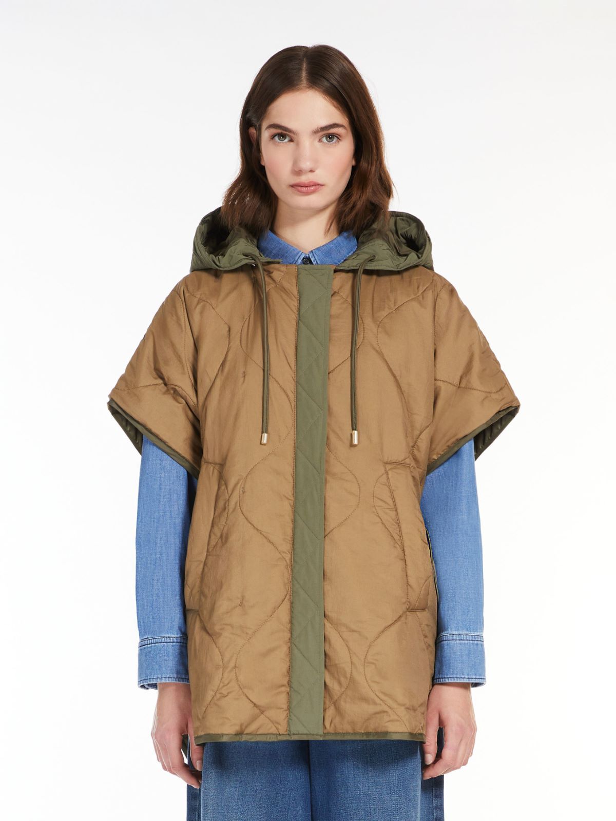 Shop Weekend Max Mara Zip-up Drawstring Reversible Jacket In Green