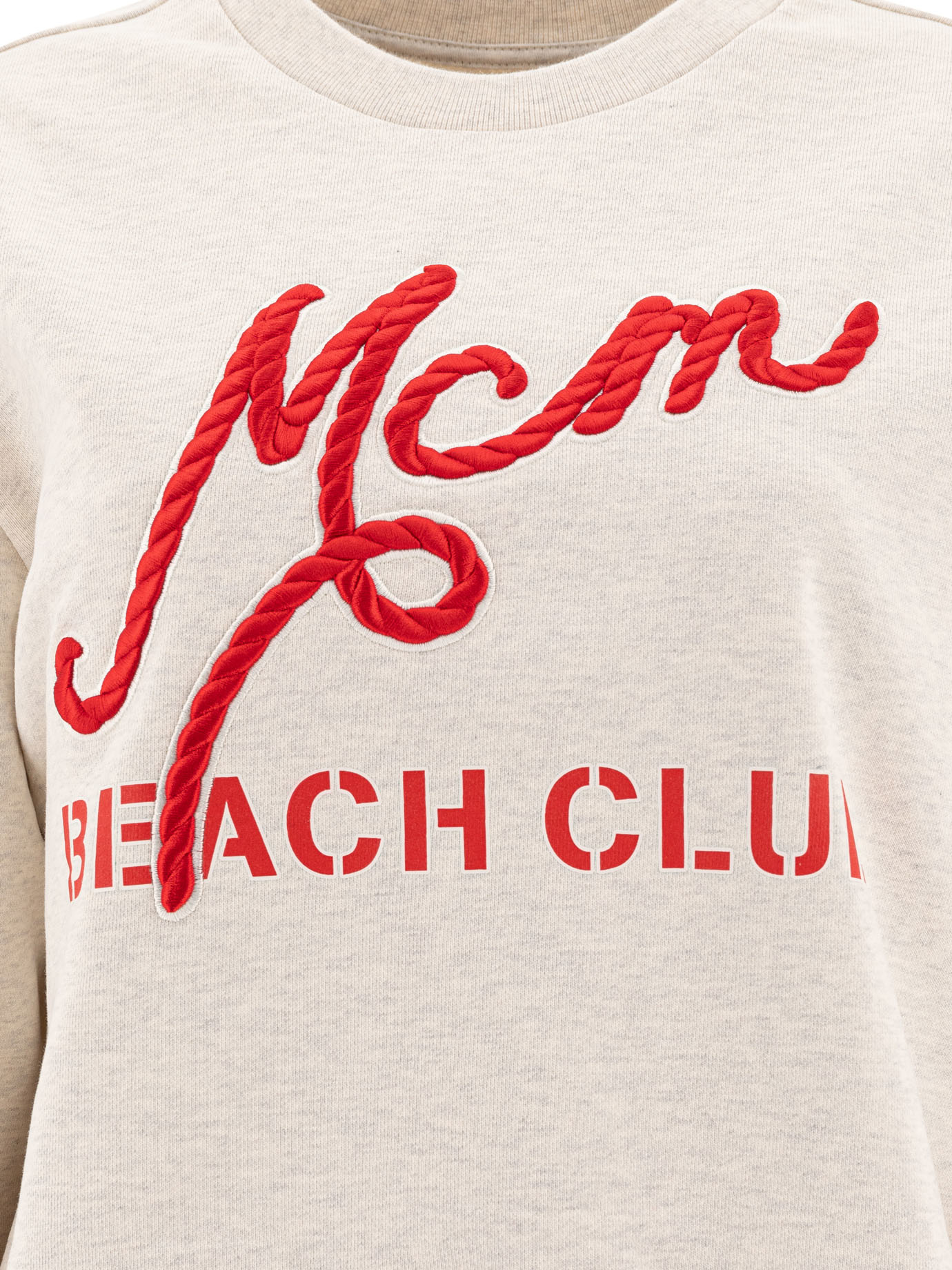 Mcm Beach Club Logo Cropped Sweatshirt In White