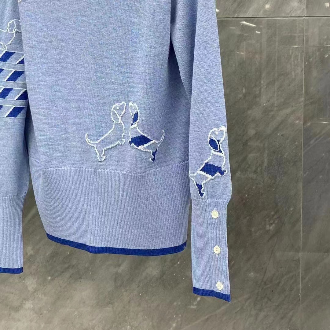 Thom Browne Hector Icon 4-bar Stripe Cardigan In Blue