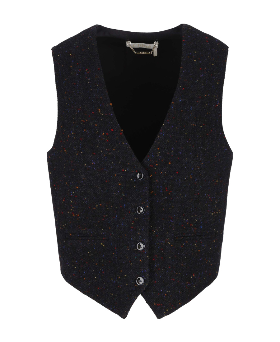 Chloé Logo Sleeveless Vest In Black