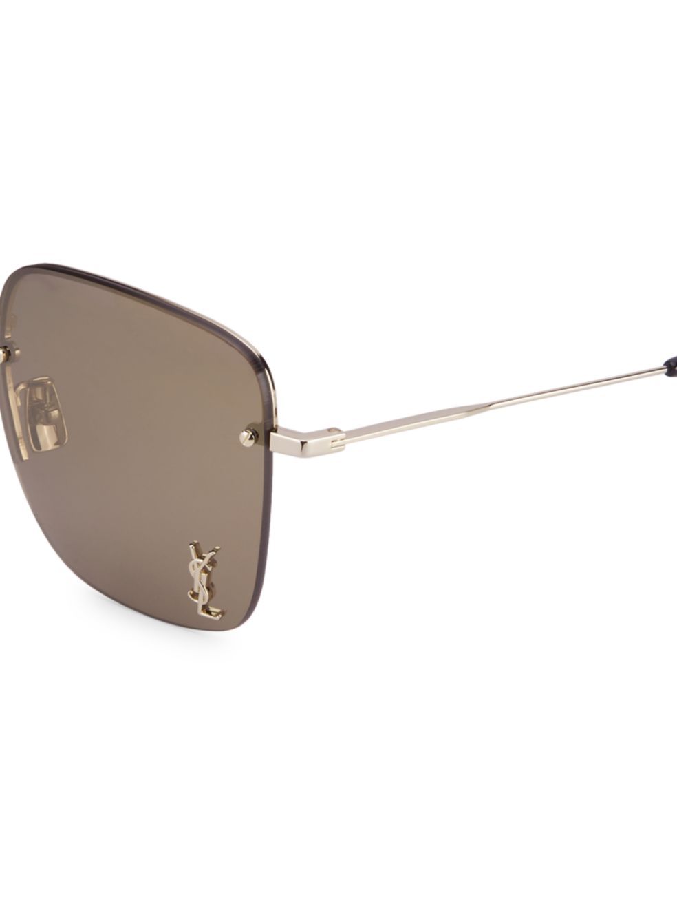 Saint Laurent Monogram Sl312m Frameless Sunglasses In Brown