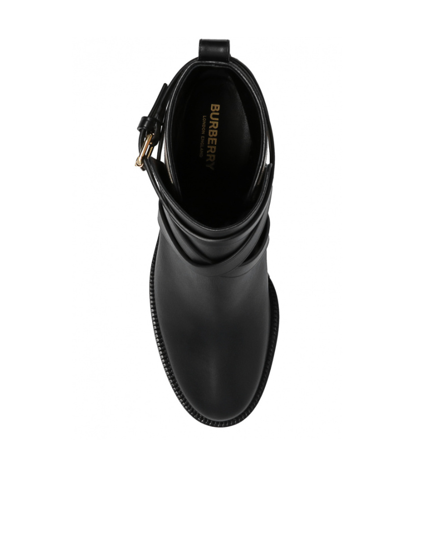 Shop Burberry House Check Mid-heel Boots In Black