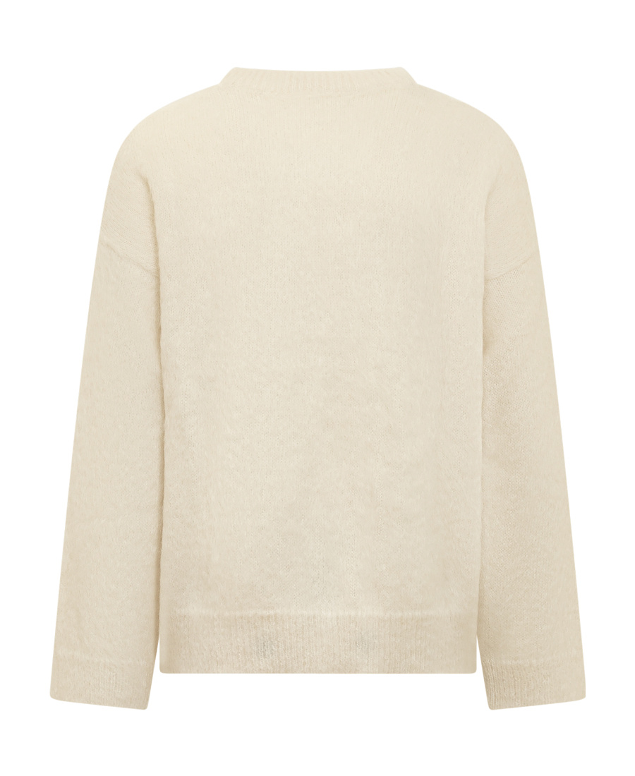 Jil Sander Man Sweater Cream Size 38 Mohair Wool, Polyamide In Nude