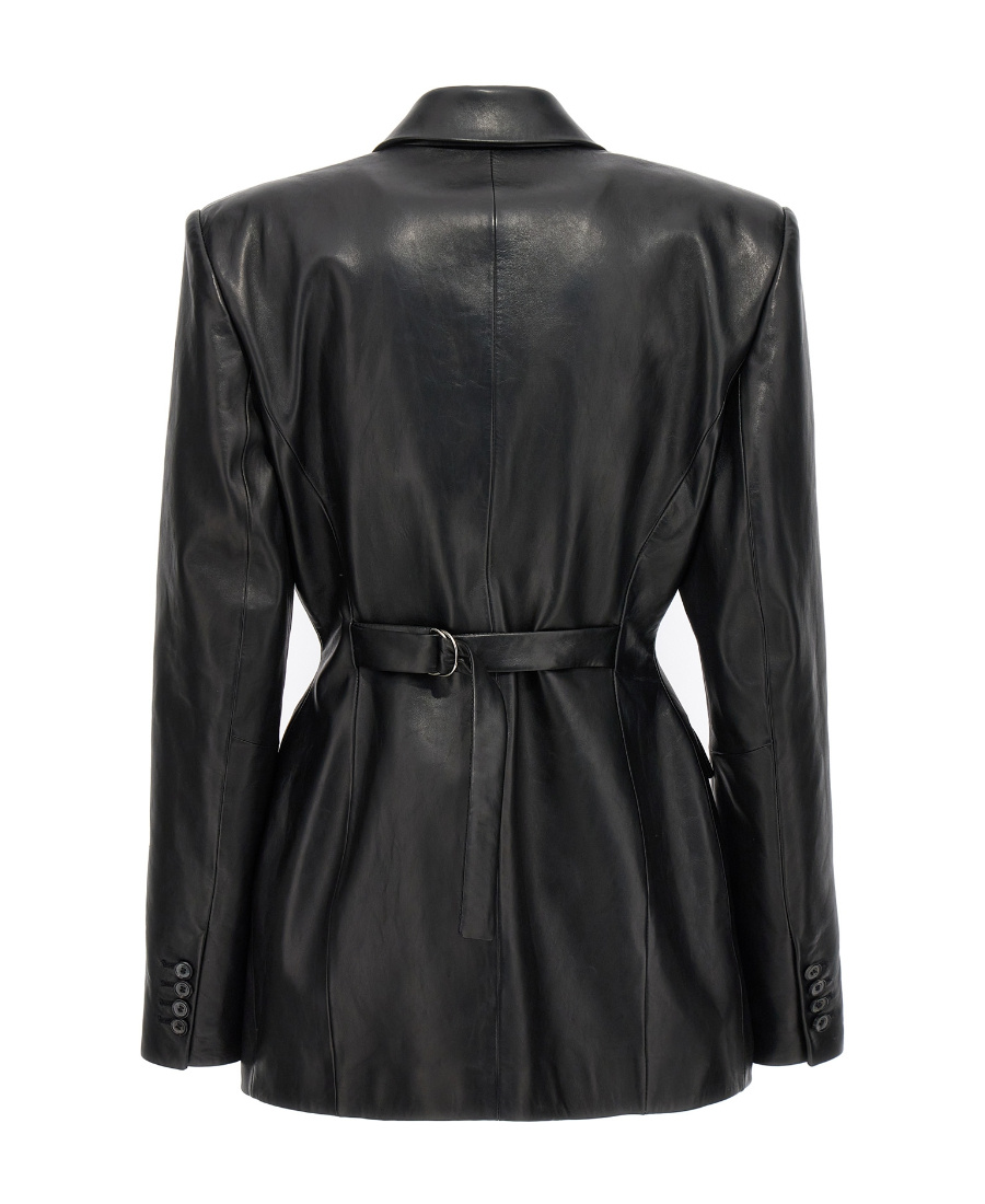 Shop Magda Butrym Long-sleeve Leather Jacket