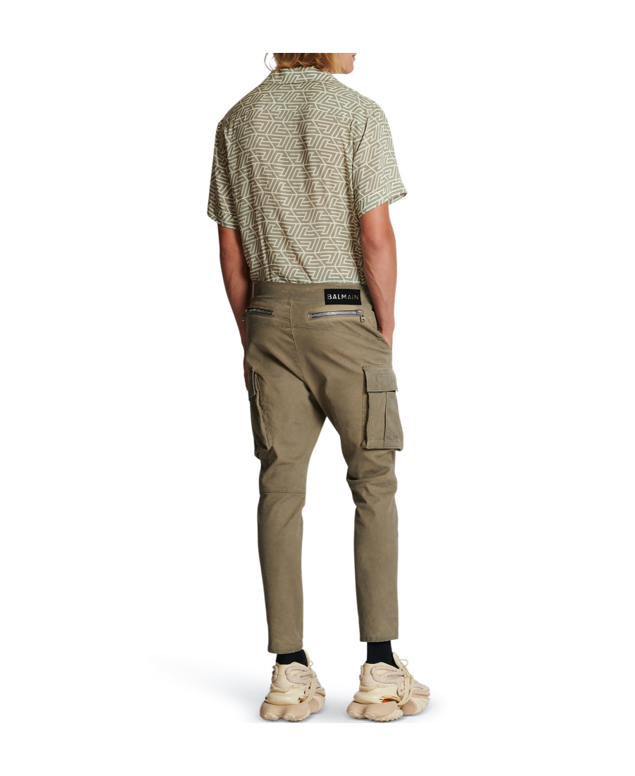 BALMAIN COTTON CARGO TROUSERS WITH INSERTS