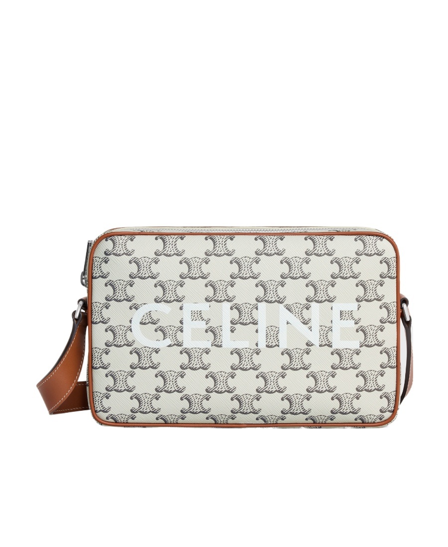 Celine Triomphe Medium Satchel Bag In White