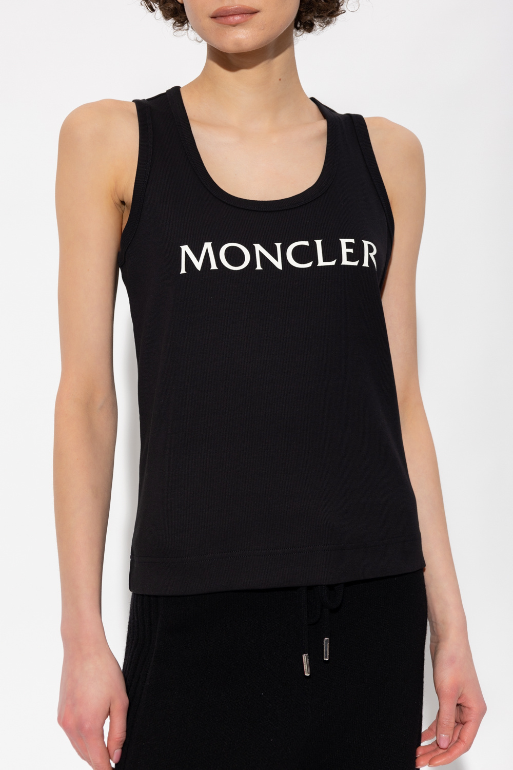 Moncler Logo-print Tank Top In Black