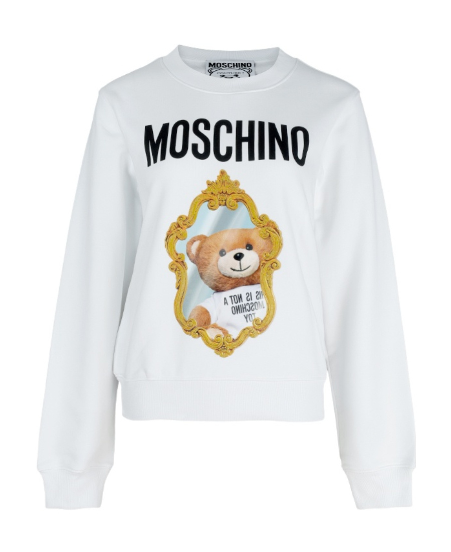 Moschino Couture Woman Sweatshirt White Size 14 Organic Cotton In White