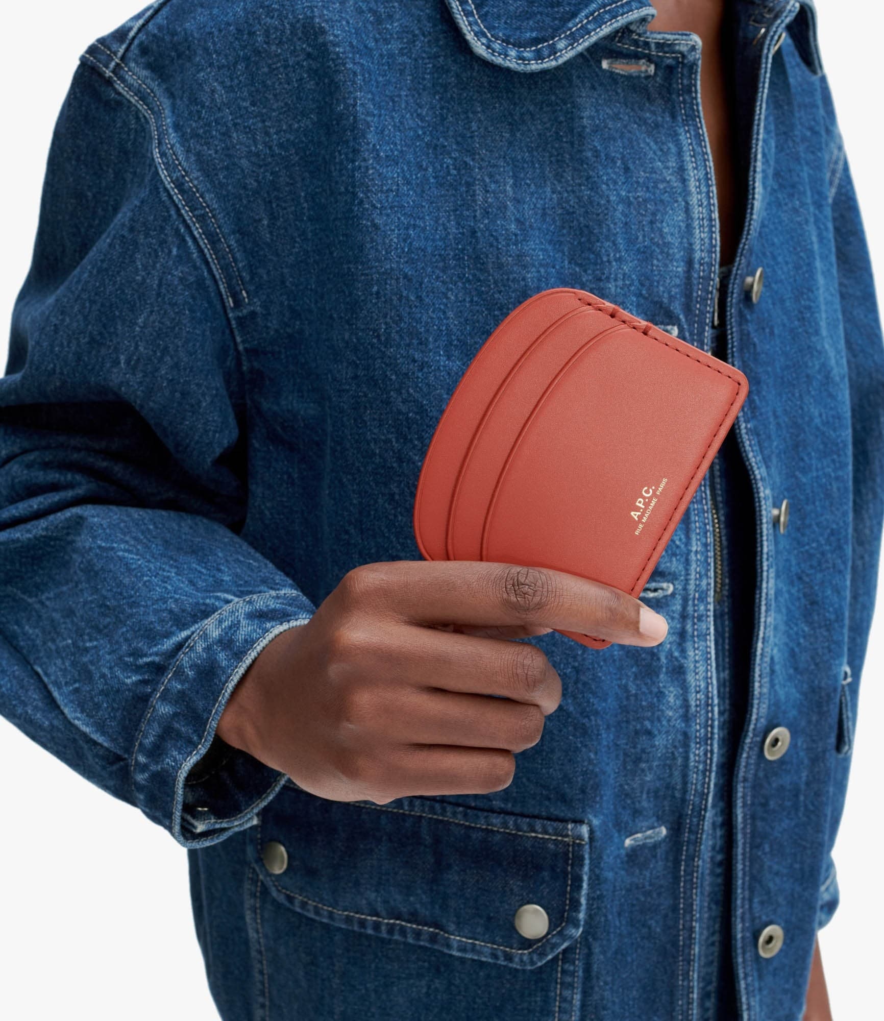 Apc Logo Embossed Card Bag In Red