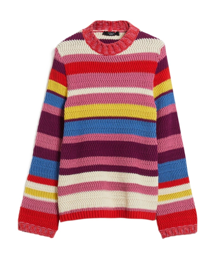 Weekend Max Mara Striped Sweater In Gray