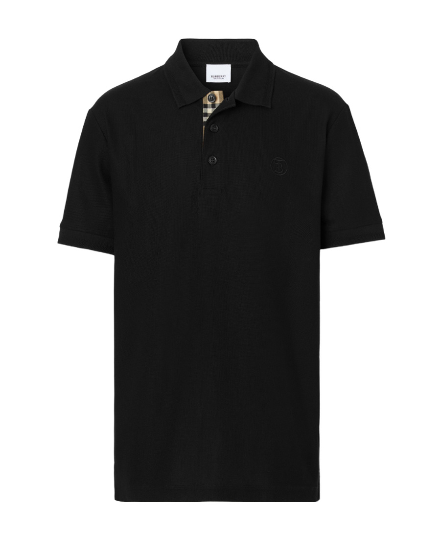 Burberry Eddie Short-sleeved Polo Shirt In Black