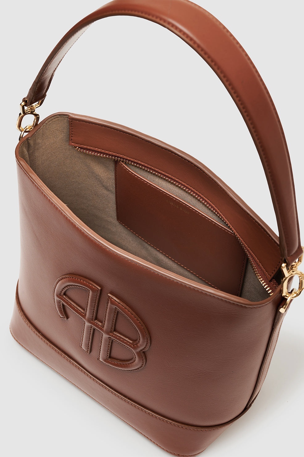 Shop Anine Bing Lili Bucket Bag In Cognac