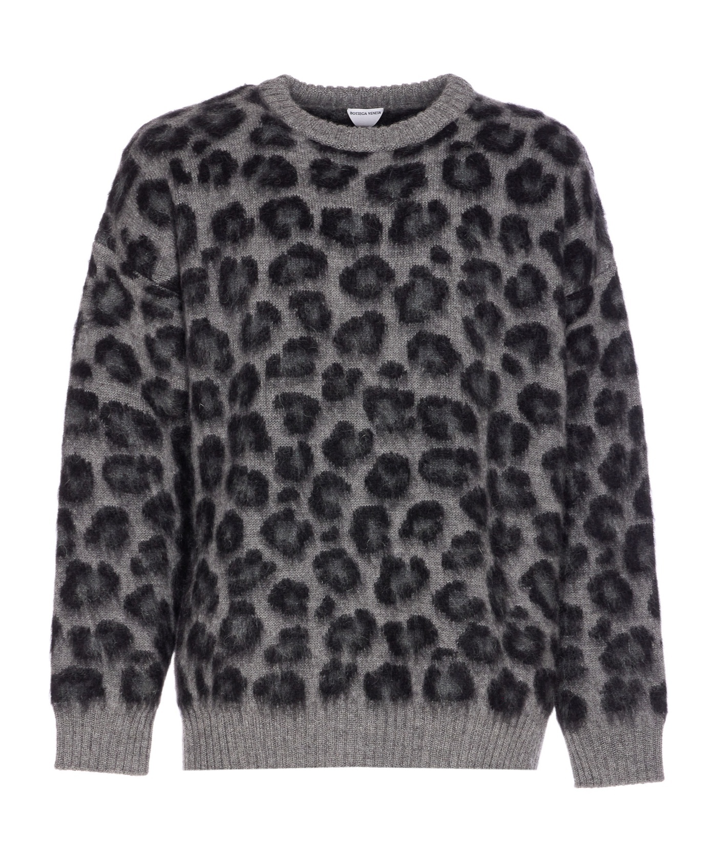 Bottega Veneta Men Animalier Sweater In Gray