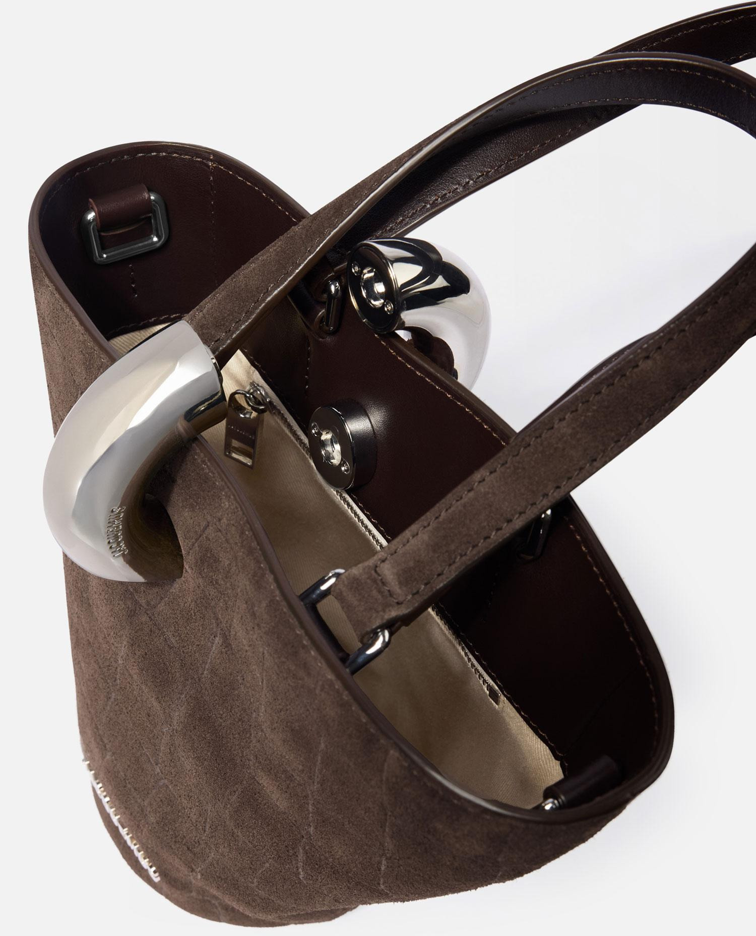 Jacquemus Medium Bucket Bag Featuring Asymmetrical Design In Green