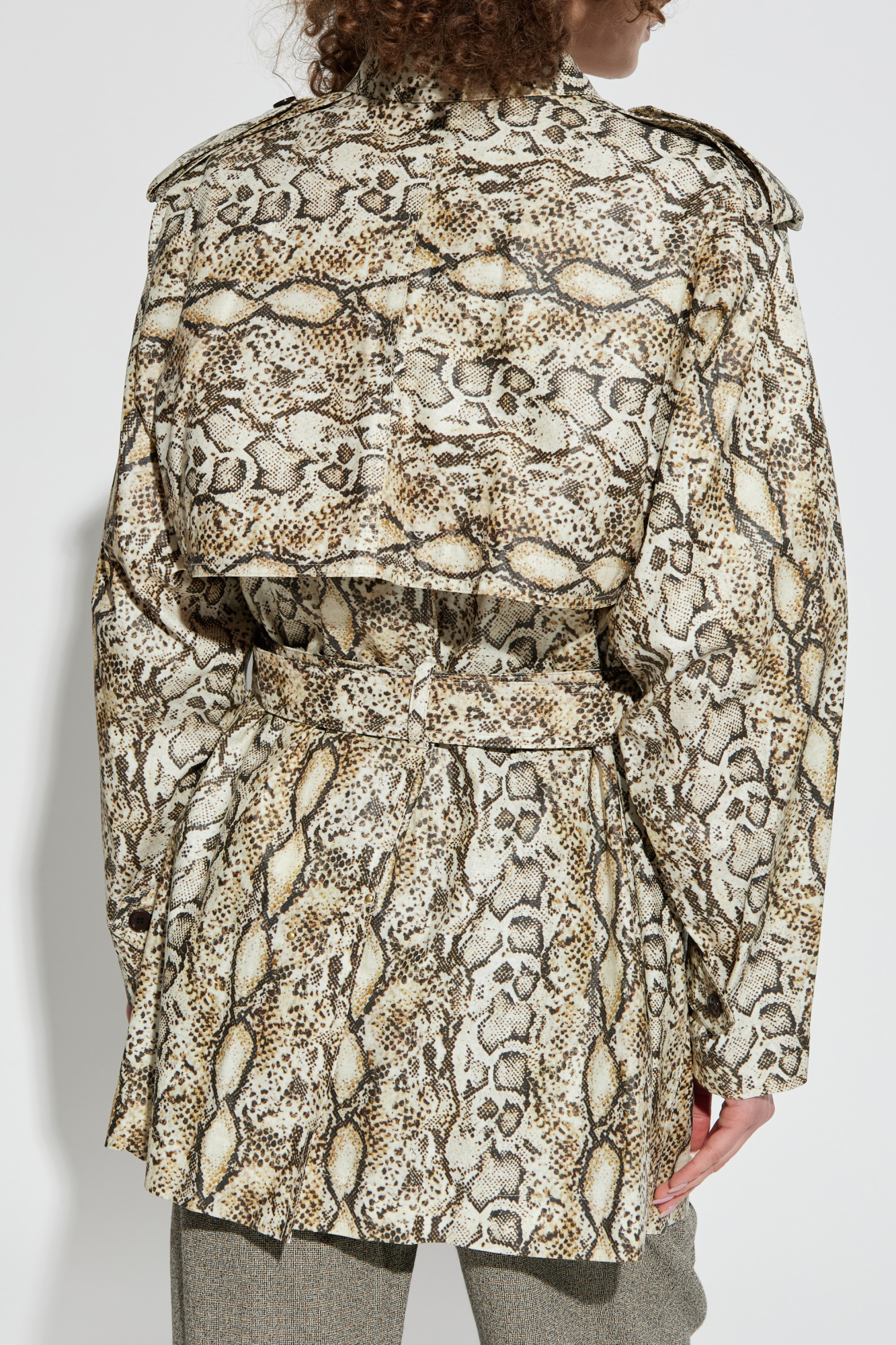 Isabel Marant Snakeskin-effect Trench Coat In White