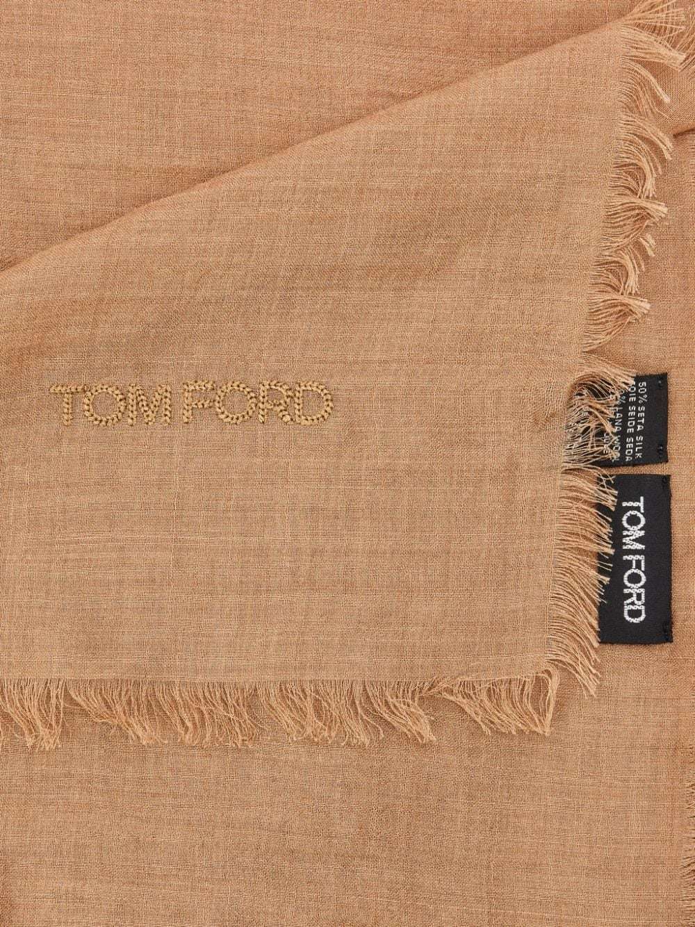 Tom Ford Embroidery Scarf In Nude