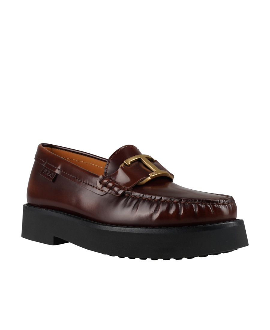 Tod's Logo-buckle Leather Loafers In Black