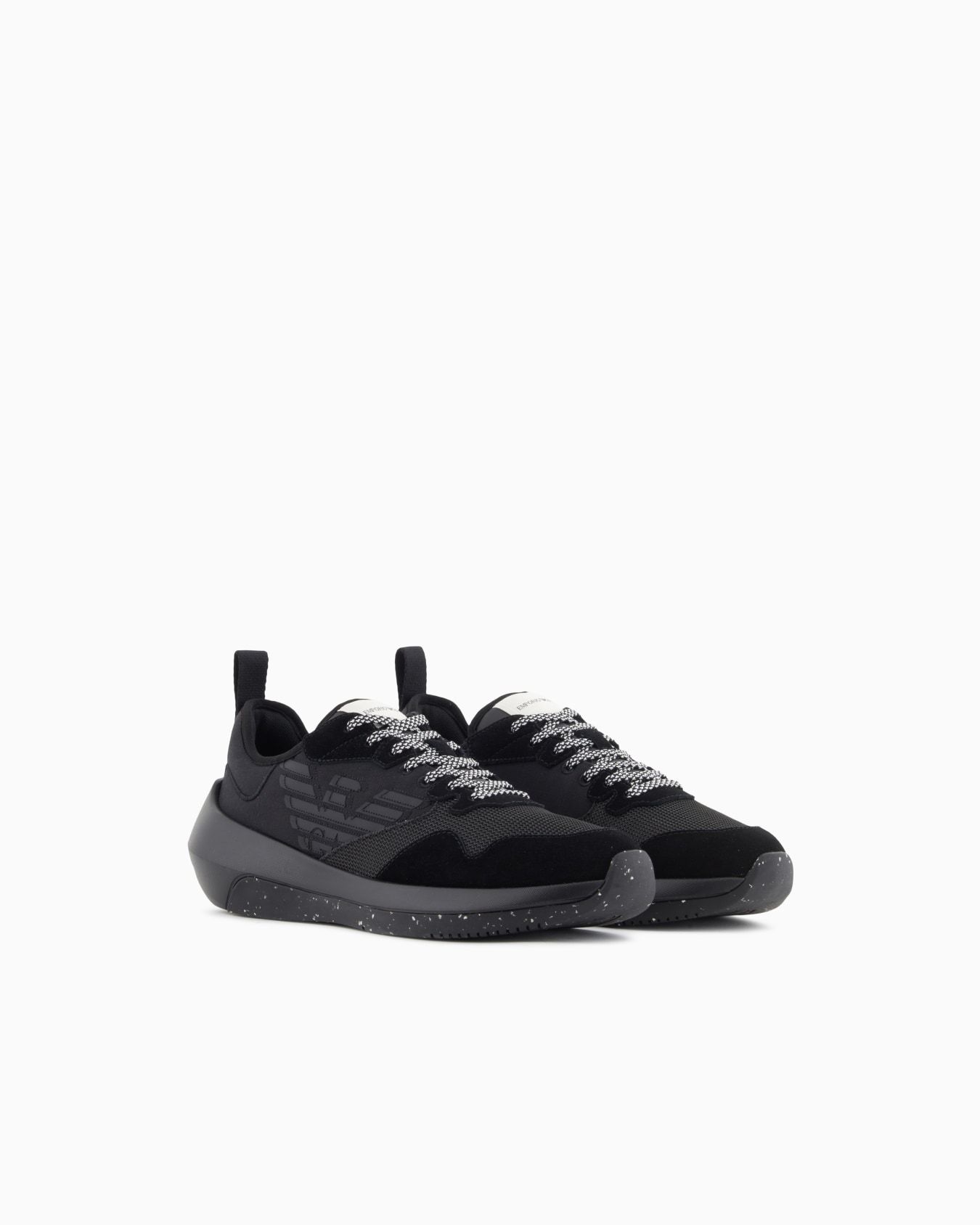 Emporio Armani Lace-up Sneakers In Black
