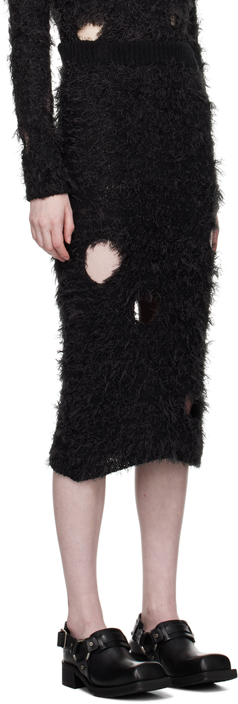 Acne Studios Hollowed-out Imitation Old Half-length Skirt In Black