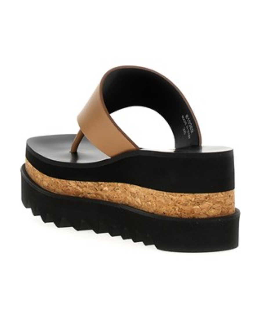 Stella Mccartney Sneakelyse Vegan Platform Thong Sandals In Black