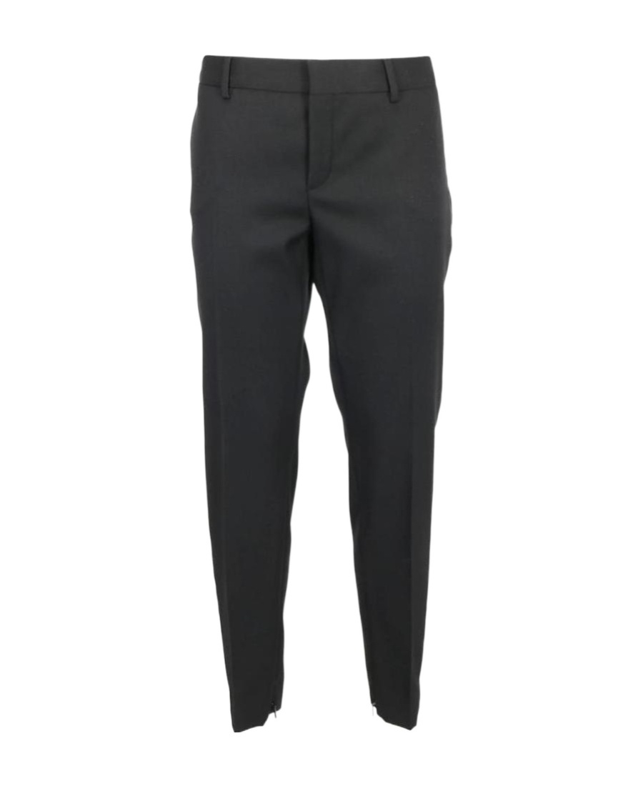 Saint Laurent Tonal Side Stripe Tuxedo Trousers In Black